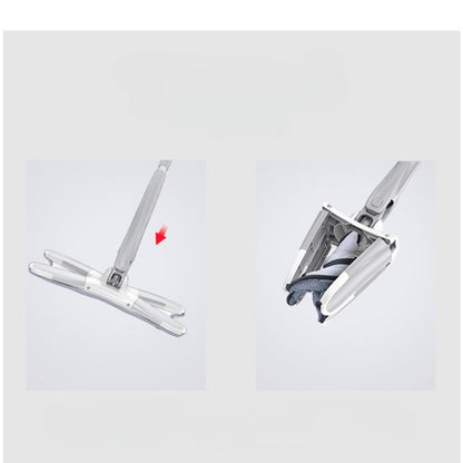 Set Mop Plat + Galeata, selexmo, cu Sistem de Stoargere, Lungime Telescopica 140 cm, Argintiu/Galben