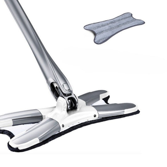 Mop Plat, selexmo, cu Sistem de Stoarcere, 4 Lavete Incluse, Lungime Telescopica 140 cm, Argintiu